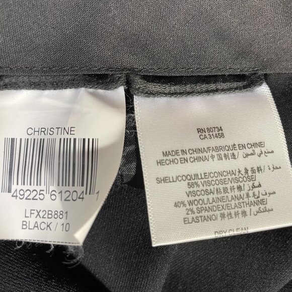 BCBG Christine Wide Leg Trousers Size 10 Black Wool Blend Lightweight Flowy - Picture 16 of 16